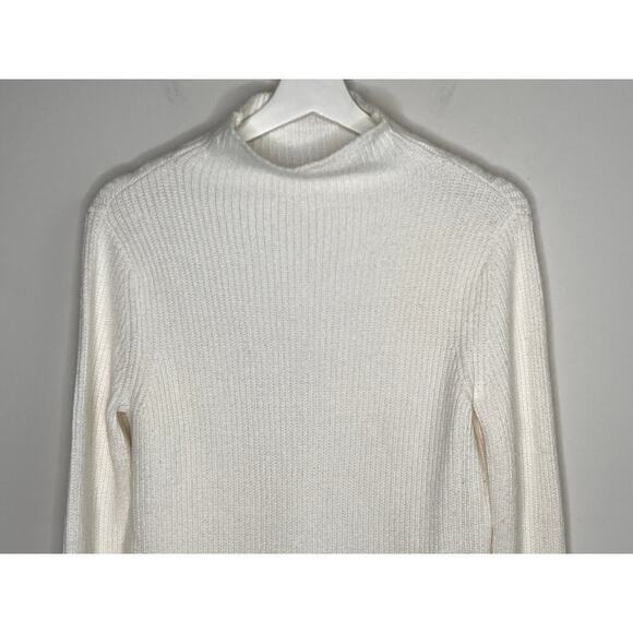 Rachel Parcell RP White Ribbed Mock Neck Sweater Women's Size XS - Picture 2 of 7